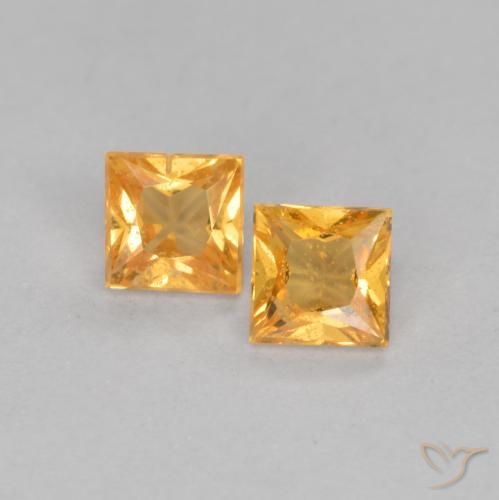 0.49ctw Natural Laranja-Ouro Safira, Quadrado, VS