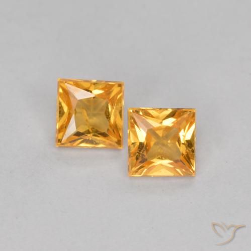 0.45ctw Natural Laranja-Ouro Safira, Quadrado, VS
