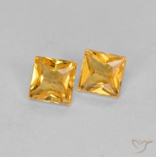 Pedras preciosas de Safira Laranja Médio natural de 0.47 ct, Quadrado, VS