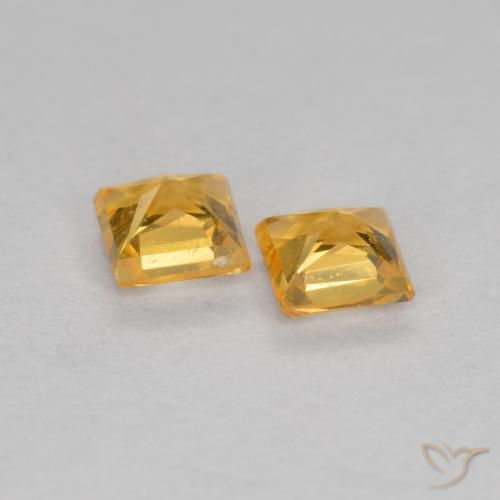 Pedras preciosas de Safira Laranja Médio natural de 0.47 ct, Quadrado, VS