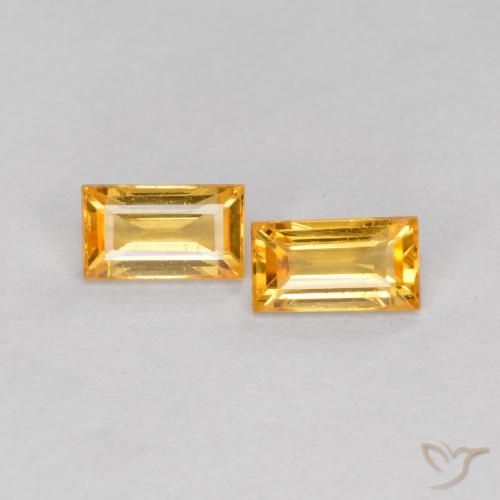 0.48ctw Natural Laranja Dourado Profundo Safira, baguete, VS