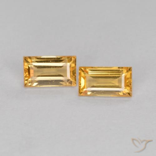 0.48ctw Natural Laranja-Ouro Safira, baguete, VS