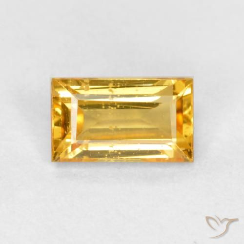 0.39ct Natural Dourado Safira, baguete, VS