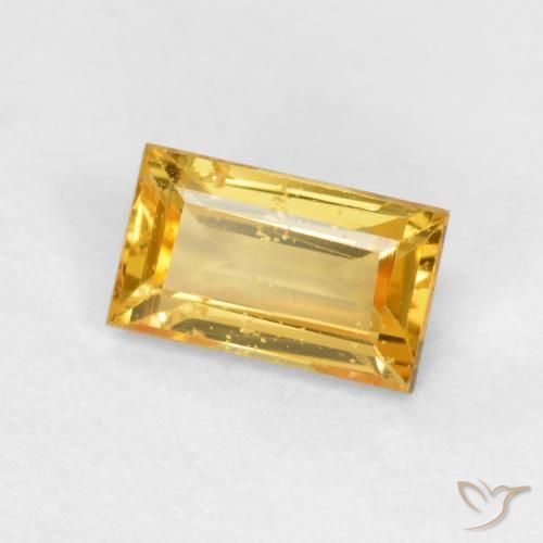 Safira Dourado Natural 0.39ct, baguete, VS