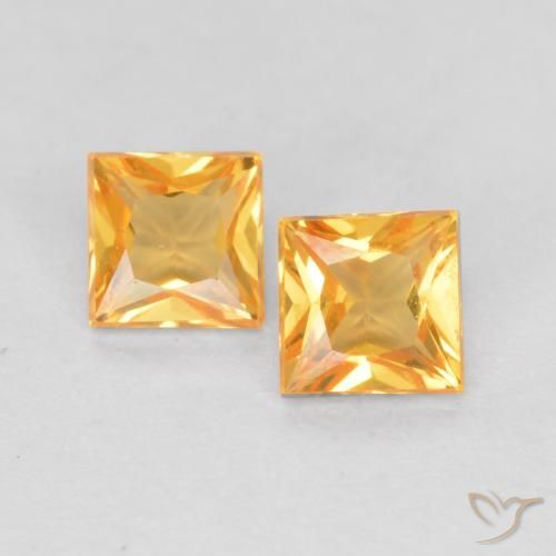 0.49ctw Natural ouro médio Safira, Quadrado, VS