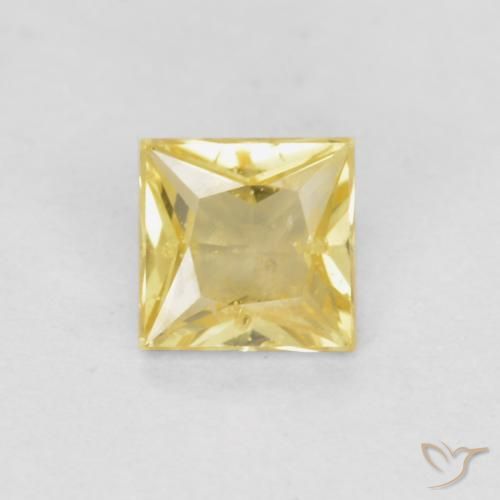 0.32ct Natural Amarelo Toscana Safira, Quadrado, VS-SI