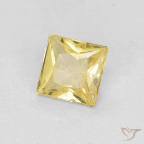 Safira Amarelo Toscana Natural 0.32ct, Quadrado, VS-SI