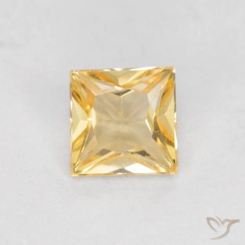0.37ct Natural Luz Dourada Safira, Quadrado, VVS-VS