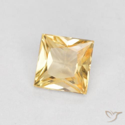 Safira Luz Dourada Natural 0.37ct, Quadrado, VVS-VS