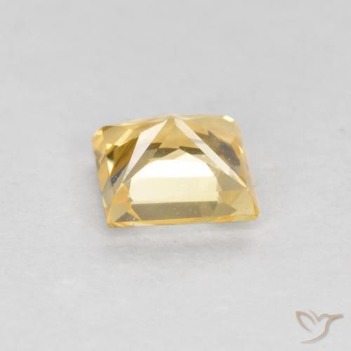 Safira Luz Dourada Natural 0.37ct, Quadrado, VVS-VS