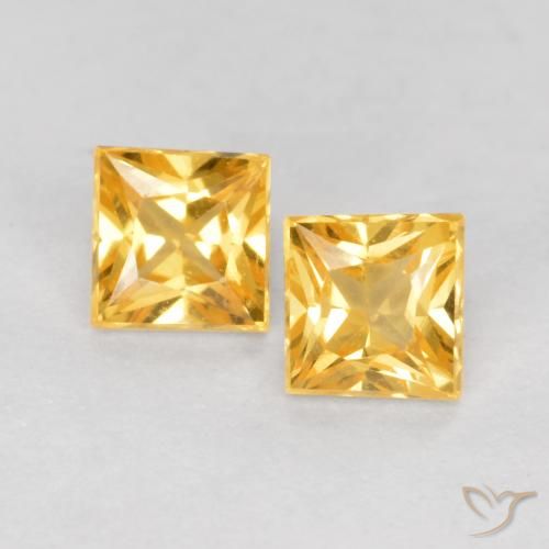0.58ctw Natural ouro médio Safira, Quadrado, VS