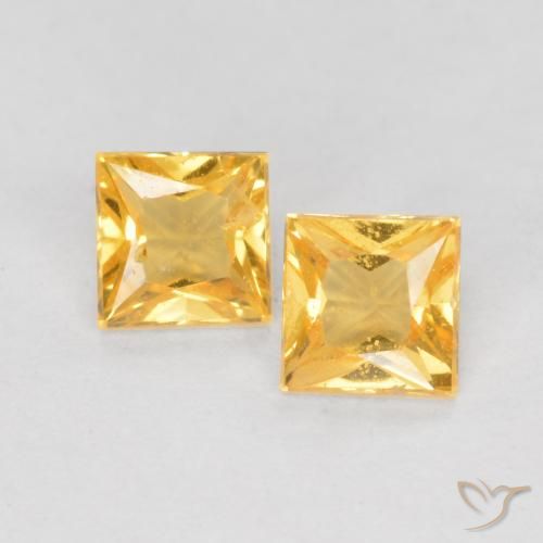 0.50ctw Natural Top Ouro Safira, Quadrado, VS