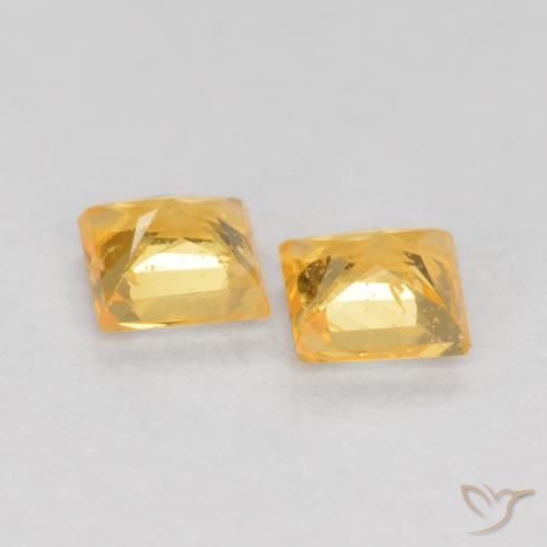 Pedras preciosas de Safira Top Ouro natural de 0.50 ct, Quadrado, VS
