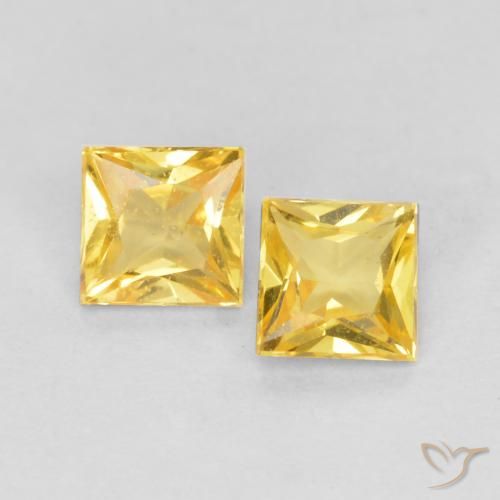 0.47ctw Natural Amarelo Toscana Safira, Quadrado, VS