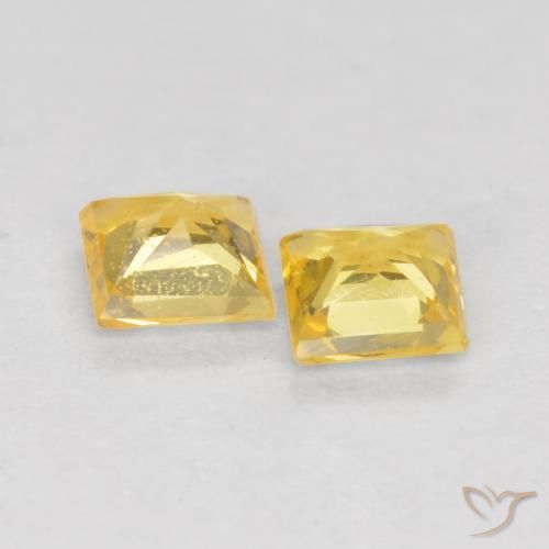 Pedras preciosas de Safira Amarelo Toscana natural de 0.47 ct, Quadrado, VS