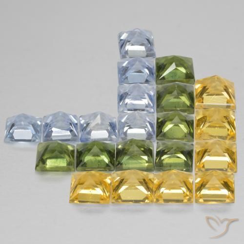 Pedras preciosas de Safira Multicolorido natural de 4.18 ct, Quadrado, VS