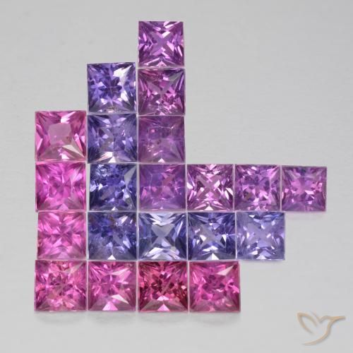 Pedras preciosas de Safira Multicolorido natural de 2.78 ct, Quadrado, VS