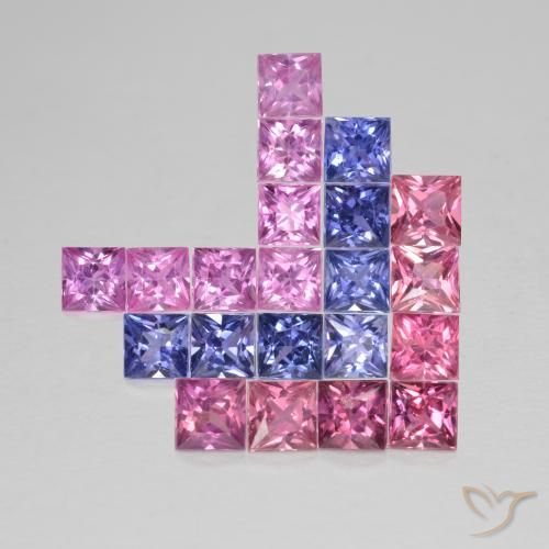 1.92ctw Natural Multicolorido Safira, Quadrado, VS