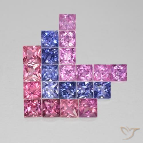 Pedras preciosas de Safira Multicolorido natural de 1.92 ct, Quadrado, VS