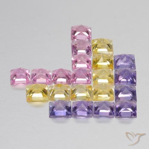 Pedras preciosas de Safira Multicolorido natural de 1.43 ct, Quadrado, VS