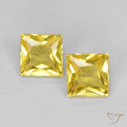 0.48ctw Natural Amarelo Safira, Quadrado, VS