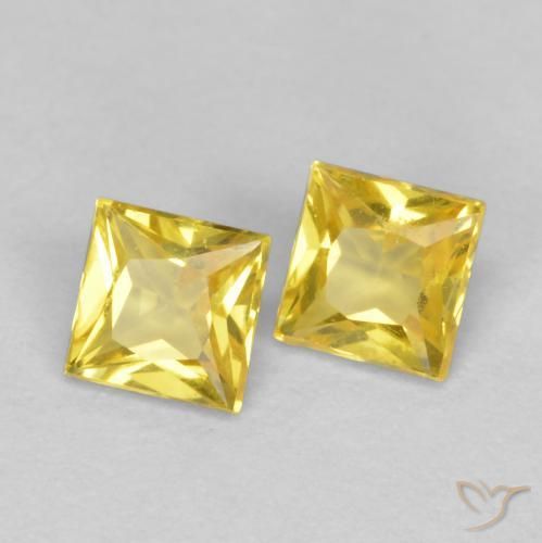 Pedras preciosas de Safira Amarelo natural de 0.48 ct, Quadrado, VS
