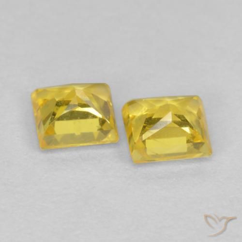 Pedras preciosas de Safira Amarelo natural de 0.48 ct, Quadrado, VS