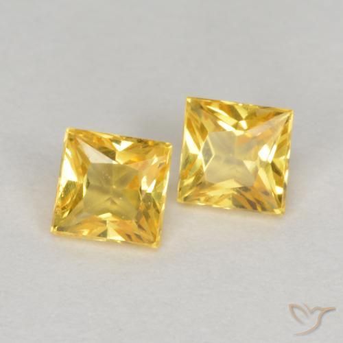 Pedras preciosas de Safira Ouro natural de 0.51 ct, Quadrado, VS