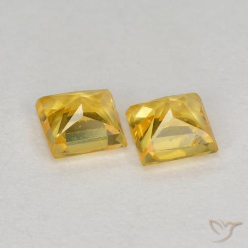 Pedras preciosas de Safira Ouro natural de 0.51 ct, Quadrado, VS