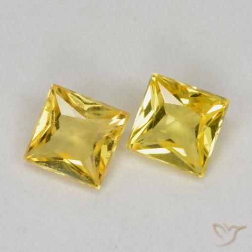 Pedras preciosas de Safira Amarelo natural de 0.46 ct, Quadrado, VS
