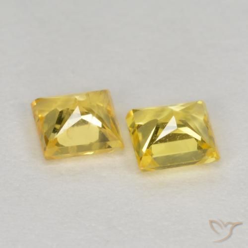Pedras preciosas de Safira Amarelo natural de 0.46 ct, Quadrado, VS