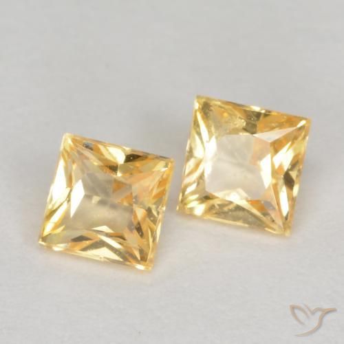 Pedras preciosas de Safira Luz Dourada natural de 0.54 ct, Quadrado, VS
