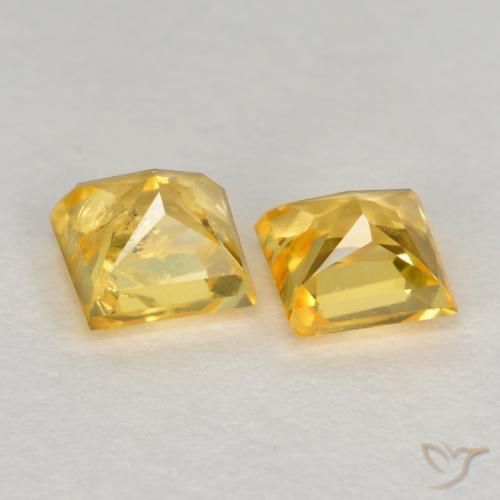 Pedras preciosas de Safira Dourado médio natural de 0.61 ct, Quadrado, VS