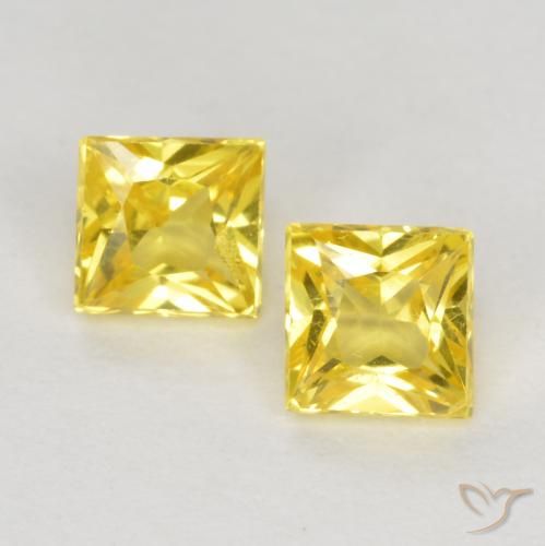 0.54ctw Natural Amarelo Safira, Quadrado, VS