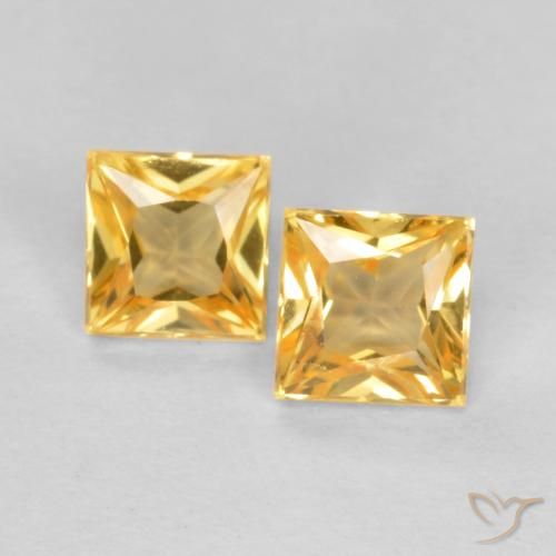 0.49ctw Natural Laranja claro-dourado Safira, Quadrado, VS