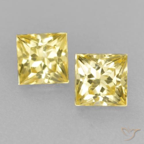 0.47ctw Natural Amarelo Toscana Safira, Quadrado, VS