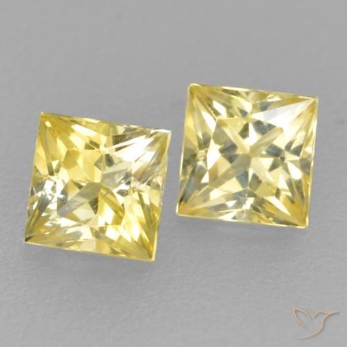 Pedras preciosas de Safira Amarelo claro médio natural de 0.50 ct, Quadrado, VS