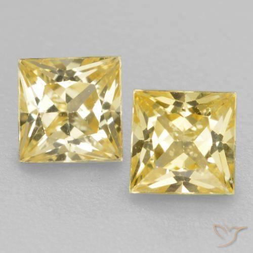 0.59ctw Natural Amarelo Toscana Safira, Quadrado, VVS-VS