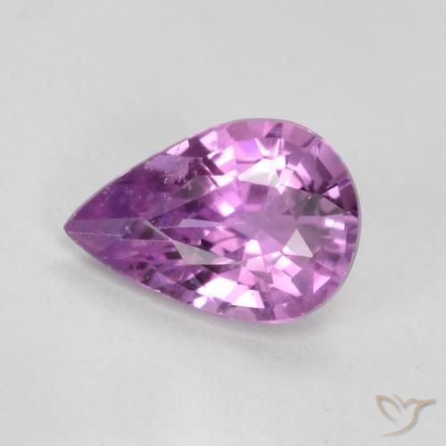 0.42ct Natural Roxo Rosado Profundo Safira, Formato de pêra, VS