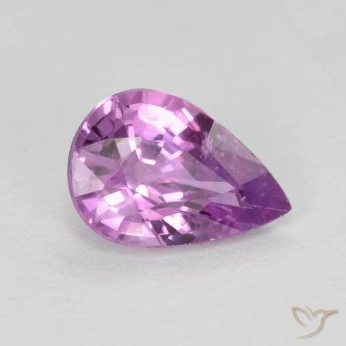 Safira Roxo Rosado Profundo Natural 0.42ct, Formato de pêra, VS