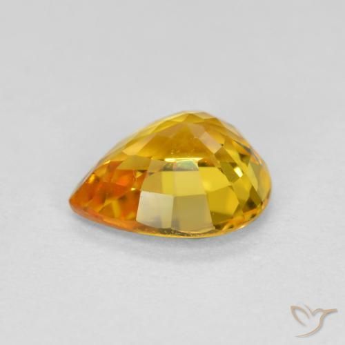 Safira ouro brilhante Natural 0.70ct, Formato de pêra, VVS-VS