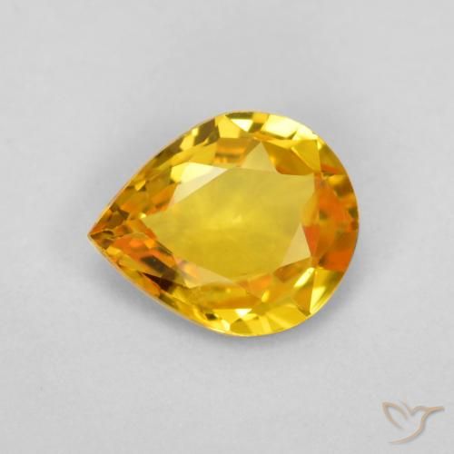 0.55ct Natural Laranja Dourada Safira, Formato de pêra, VVS-VS