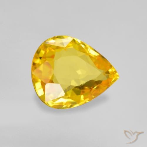 Safira Dourado médio Natural 0.64ct, Formato de pêra, VS