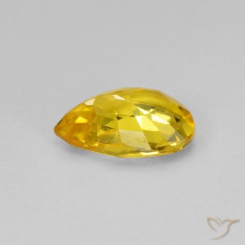 Safira Dourado médio Natural 0.64ct, Formato de pêra, VS
