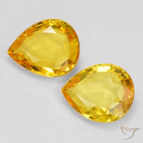 1.24ctw Natural Dourado Safira, Formato de pêra, VVS-VS