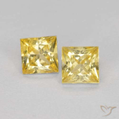 0.49ctw Natural Amarelo Toscana Safira, Quadrado, VS