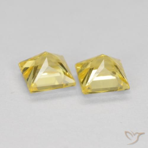 Pedras preciosas de Safira amarelo médio natural de 0.76 ct, Quadrado, VS