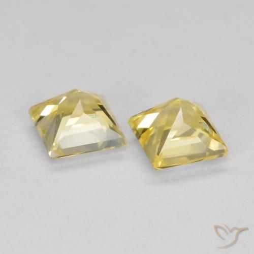 Pedras preciosas de Safira Amarelo Toscana natural de 0.73 ct, Quadrado, VS