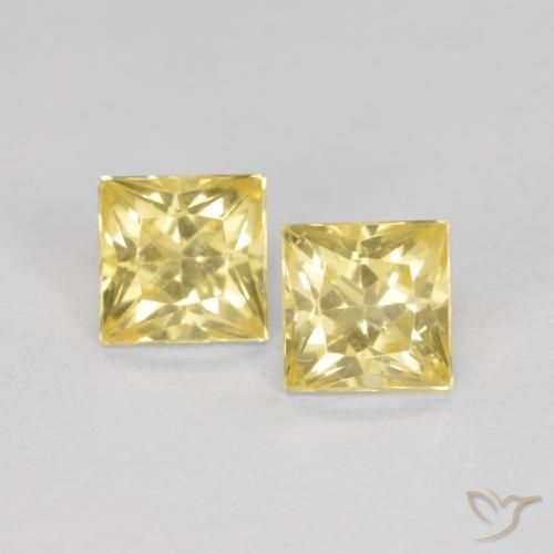 0.63ctw Natural Amarelo Toscana Safira, Quadrado, VS