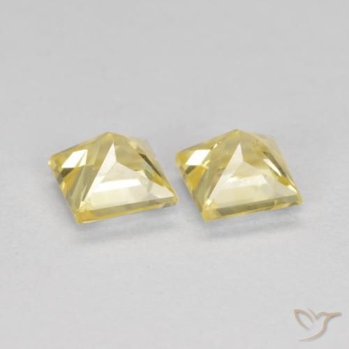 Pedras preciosas de Safira Amarelo Toscana natural de 0.63 ct, Quadrado, VS